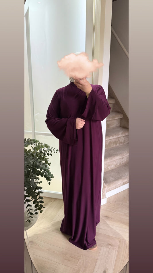 Jersey abaya - aubergine