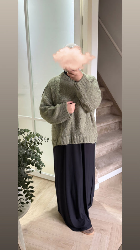 Cosy sweater - olijfgroen