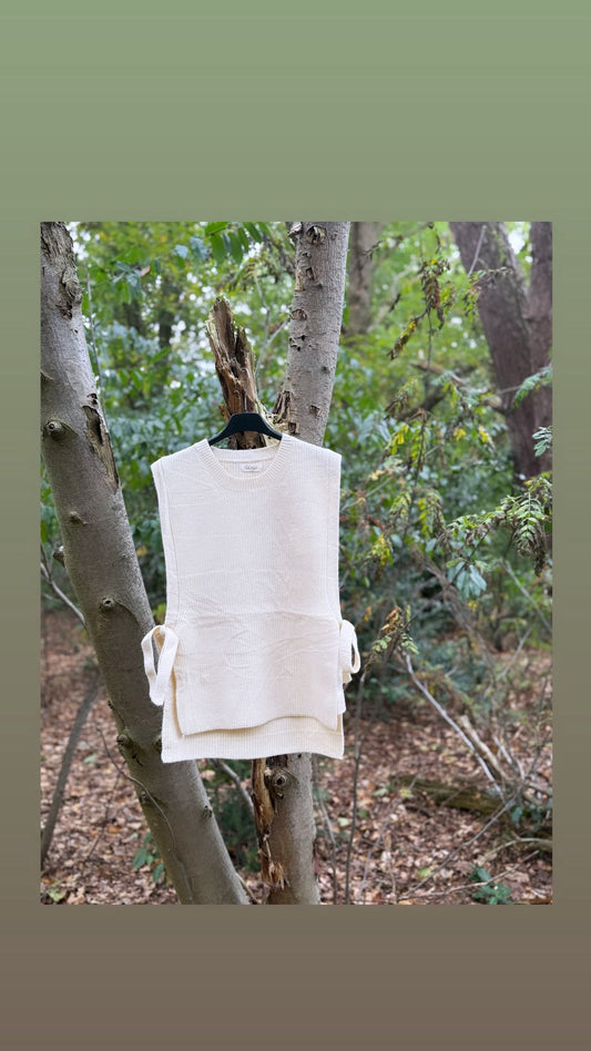 gilet met strikjes - off white