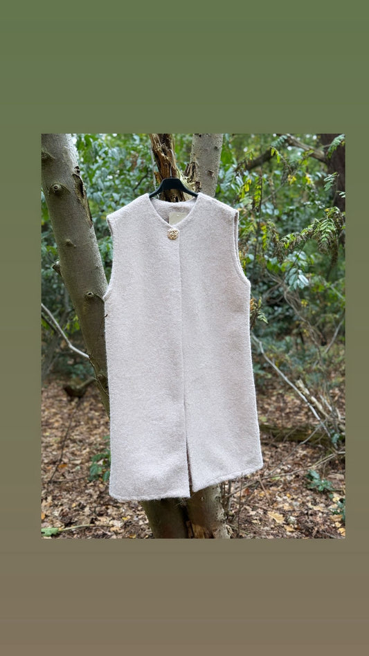 Lange gilet - beige