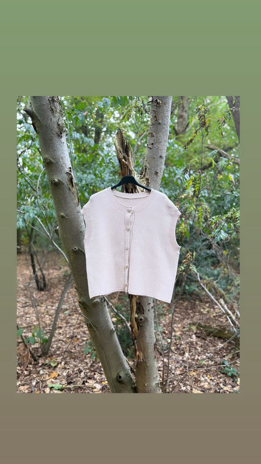 Gilet met gouden knopen - off white