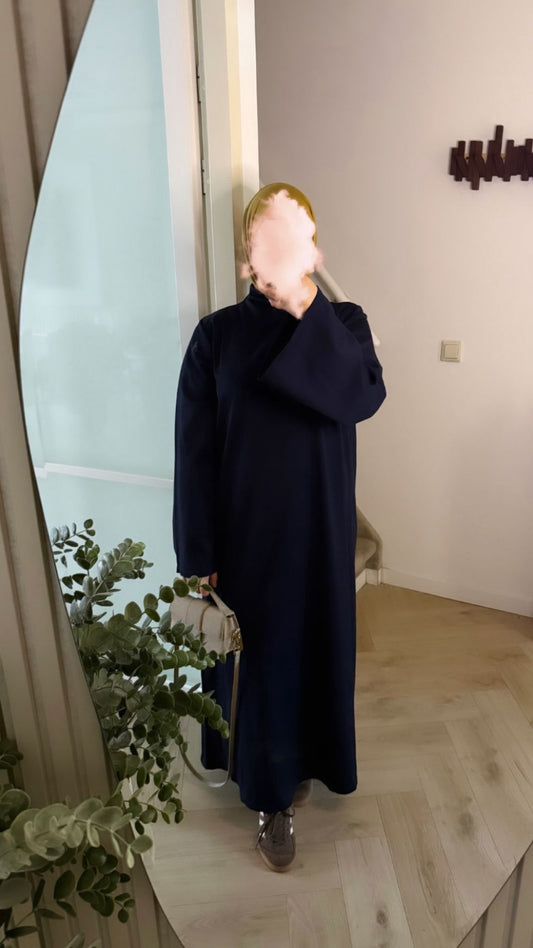 Classy jersey abaya met kol - navy
